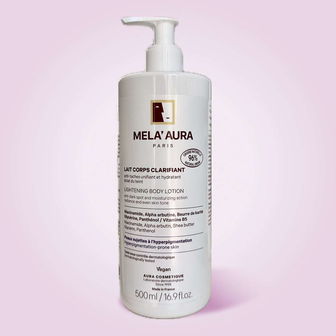 Lait Corps Clarifiant/Unifiant/Éclat du teint et hydratant. Anti-taches d’hyperpigmentation. Peaux noires, mates et métissées - Riche en Beurre de Karité/Niacinamide