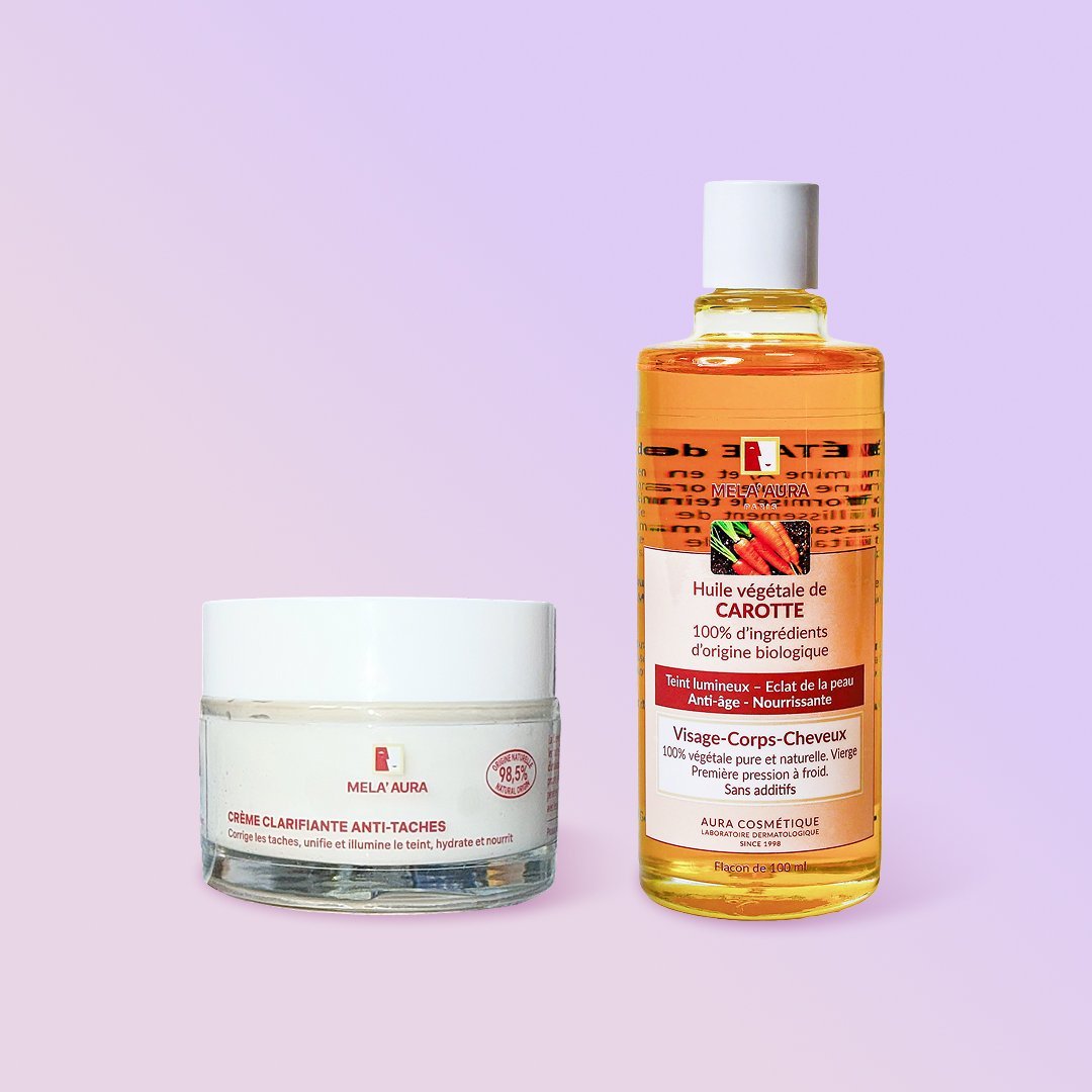 Duo Crème Clarifiante Anti-Taches et Huile de Carotte