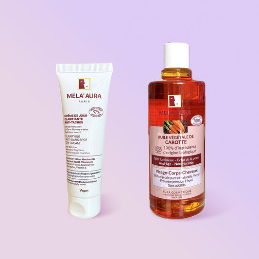 Duo Crème de jour Clarifiante Anti-Taches et Macérât huileux de Carotte