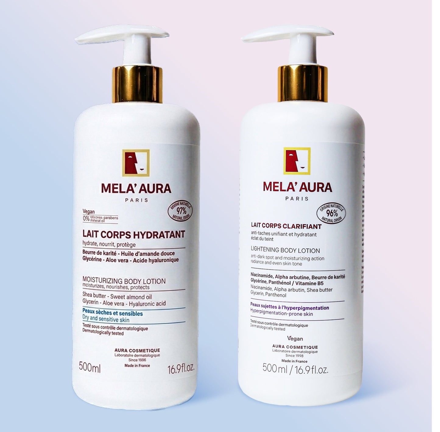 Duo Lait Corps Hydratant et Lait Corps Clarifiant