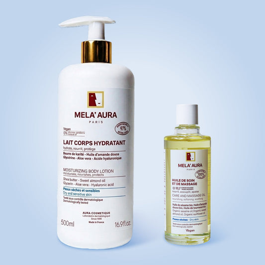 Duo Lait Corps Hydratant et Huile de soin et de Massage
