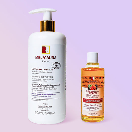 Duo Lait Corps Clarifiant et Huile Végétale de Carotte