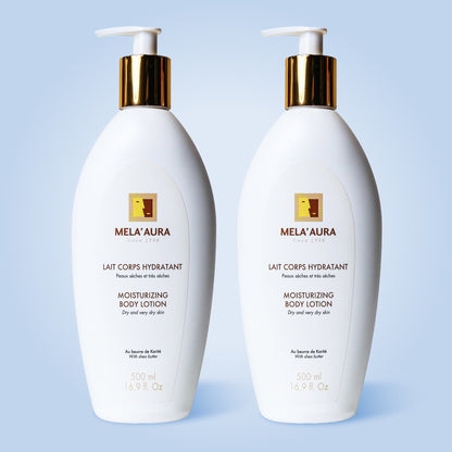 DUO Lait Corps Hydratant Réparateur pour Peaux noires, mates et métissées sèches et très sèches - Beurre de Karité