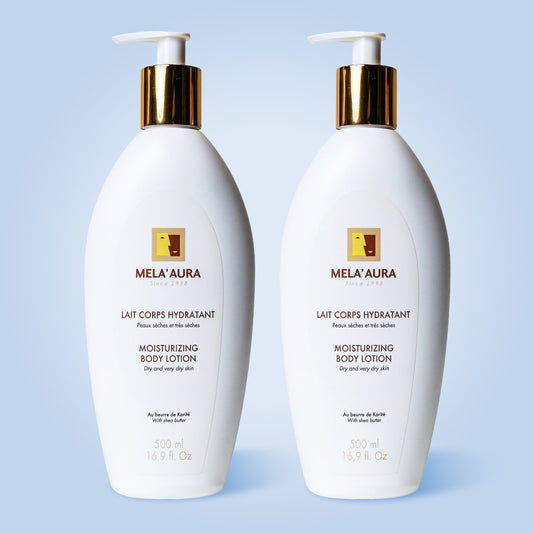 DUO Lait Corps Hydratant Réparateur pour Peaux noires, mates et métissées sèches et très sèches - Beurre de Karité